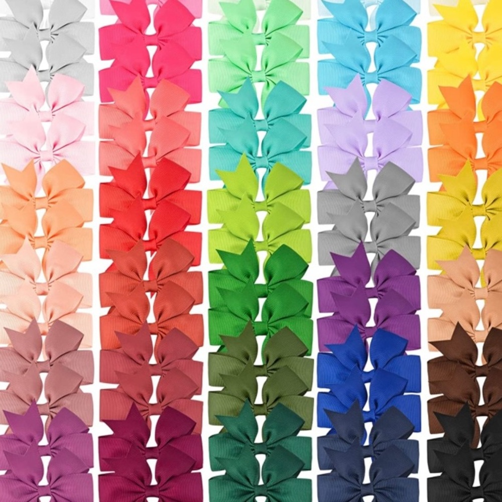 Girls Pinwheel Hair Bows Variety Colors 18 Pairs